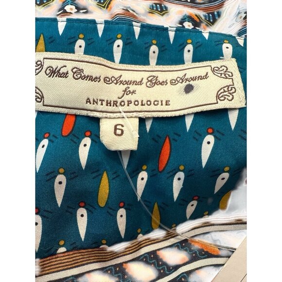 Anthropologie What Goes Around Comes Around Womens Silk Midi Dress Sz 6 Boho NWT - Picture 5 of 8